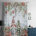 thumbnail image 5 of Blue Wooden Christmas Gnomes Semi Sheer Curtains Drapes for Living Room,Bedroom,French Doors Window 84 Inches Long,Xmas Tree Poinsettia Winter Rod Pocket Chiffon Curtain Voile Drapery Panel, 5 of 6