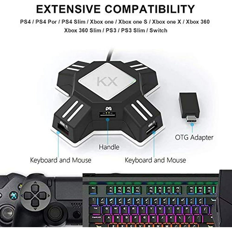 diep Bijlage Identificeren Mouse Keyboard Converter, Game Controller Adapter for USB 2.0 Mouse  Portable Keyboard Adapter Compatible with PS4/Xbox One/N-Switch/PS3 -  Walmart.com