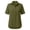 Blackish Green, variant on Women's Cotton Linen V Neck Short Sleeve Top, Regular Shoulder Lapel with High Low Hem and Rolled Cuff, Casual Blouse for Summer Daily Wear Coffee S