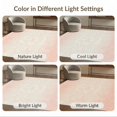 thumbnail image 7 of ODIKA 8'x10' Washable Area Rug Round Pink Gradient Blush Ivory Interlocking Plush Teal Anime for Living Room, Under Sectional, Family , Durable, Non-Slip, 7 of 7