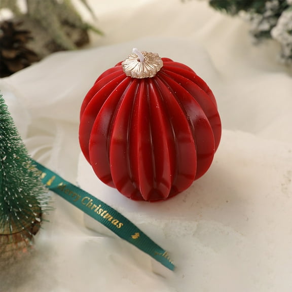 Christmas Scented Candle Sphere Holiday Home Fragrance Decor - Soy Wax Aromatherapy Gift Set Romantic Ambiance(Red)
