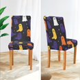 thumbnail image 3 of Yayeee 4 Pack Dining Chair Covers Stretch Parson Chairs Slipcovers Seat Protector, Halloween Colorful Ghosts, 3 of 6