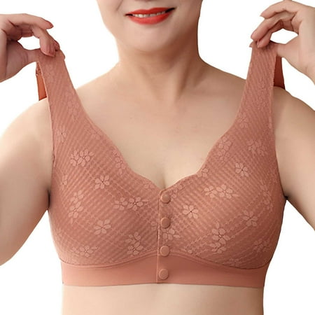 Xiaoxatg Middle Age And Elderly Women Cool Summer Seamless And Steel Rimless Oversized Tank Top Style Bra Underwear No Show Sports Bra