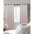 thumbnail image 3 of Moroccan Pink Blackout Curtains, Light Blocking Print Window Curtains, Abstract Geometric Plaid Gradient Thermal Insulated Window Drapes for Living Room Kitchen Cafe 2 Panels, 104"W x 52"L, 3 of 9