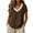 Coffee, variant on Womens Lace Trim Blouses Casual Cotton V Neck Short Sleeve Tops Summer Loose Fit Pleated Tunic Shirts Navy S