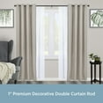 thumbnail image 2 of Kenney Mission 1" Premium Decorative Window Double Curtain Rod, 66-120", Oil Rubbed Bronze, 2 of 5