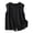 Black, variant on Mwjwdo Women's Ruffle Crew Neck Oversized Linen Blend Cardigan Vest, Vertical Button Placket, Light Airy Outer for Garden Picnics Red L