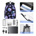 thumbnail image 5 of Daiia flower Skull crystal School Backpack for Men Women, Unisex Large Waterproof Bookbag Schoolbag Casual Daypack for High School/College/Teens/Travel/Work Black, 5 of 8