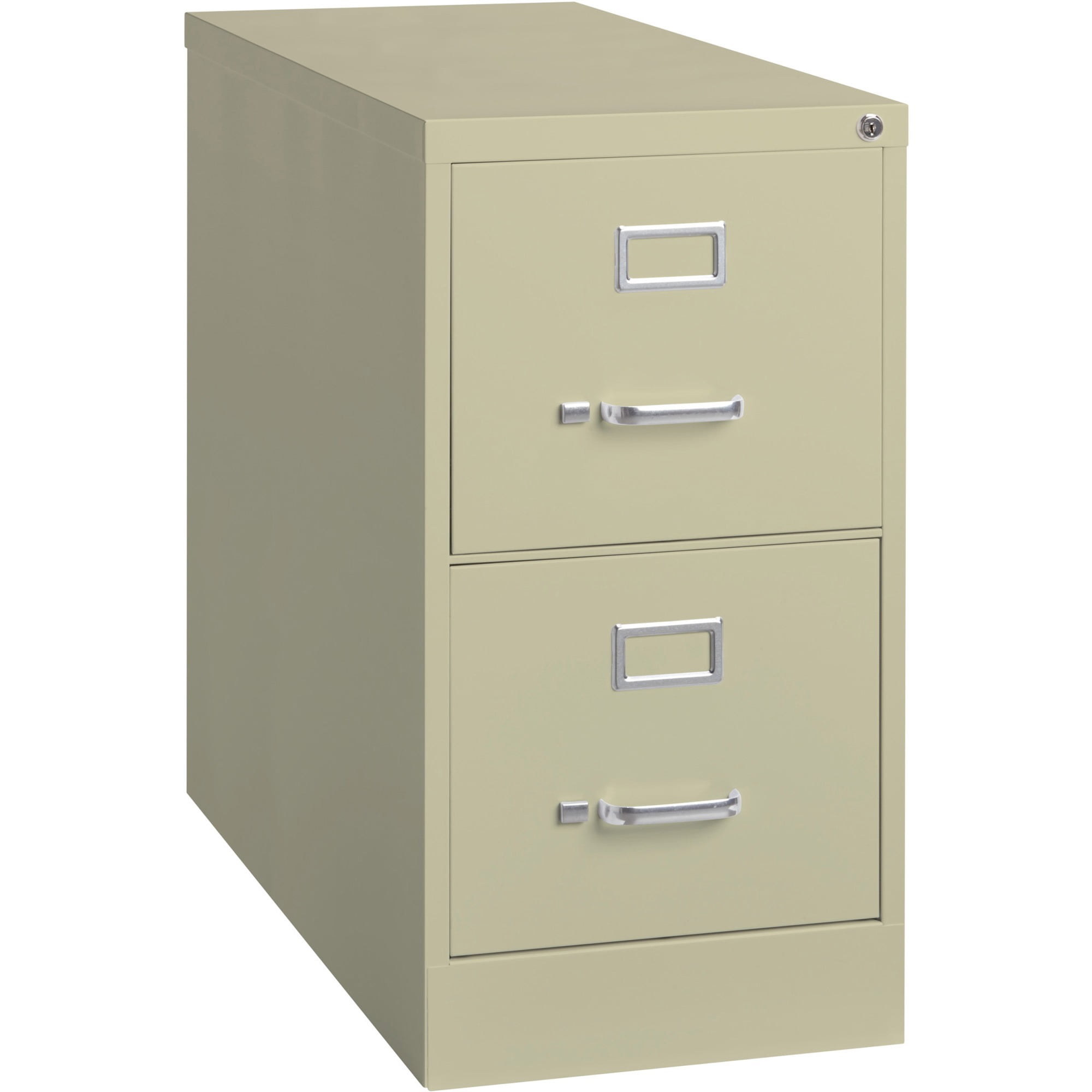 Lorell Vertical File - 2-drawer - 15" X 26.5" X 28.4" - 2 X Drawer(s) For File - Letter - Vertical - Security Lock, Ball-bearing Suspension, Heavy Duty - Putty - Steel - Recycled