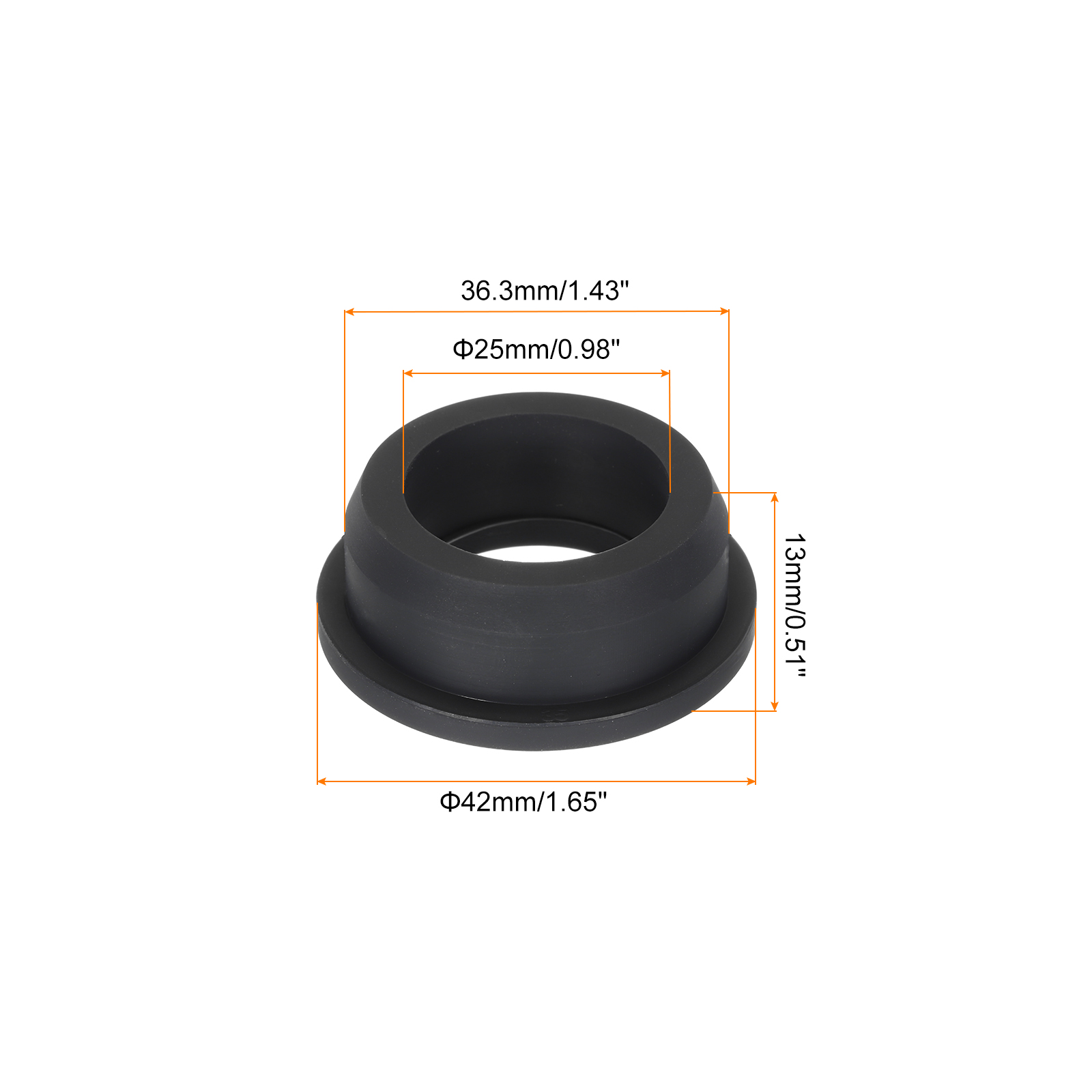 Uxcell 8Pcs T Shape Rubber Grommet Mount Dia 36.3mm,ID 25mm Seal Protection Cable Grommets Flexible