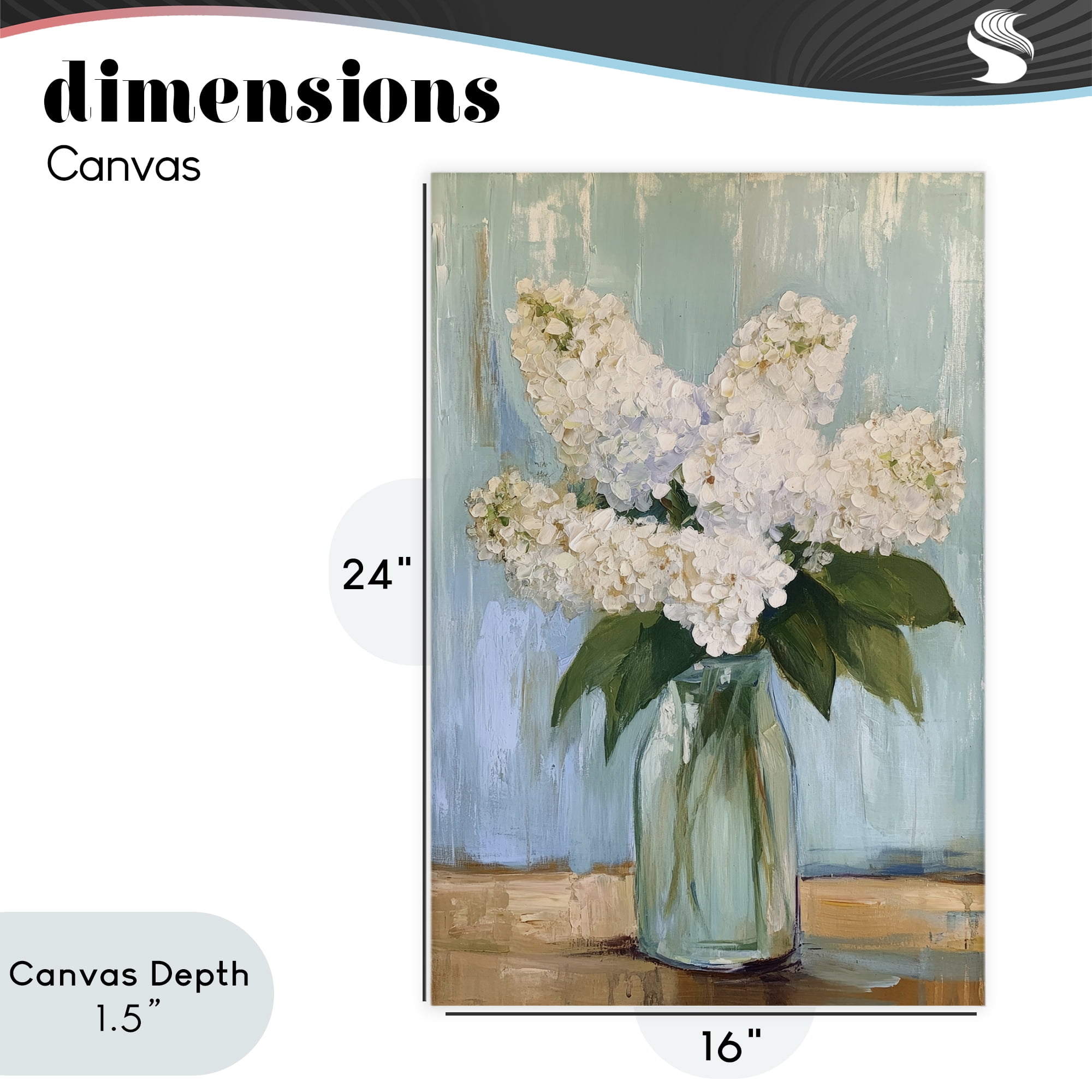 Stupell Industries Tall Flowers in Glass Vase Canvas Wall Art, design by Petal Prints Design