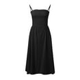 thumbnail image 3 of Women's Casual Flowy Midi Dress Elegant A-Line Waisted Comfortable Summer Spring Fall Daily Wear Outfit, 3 of 4