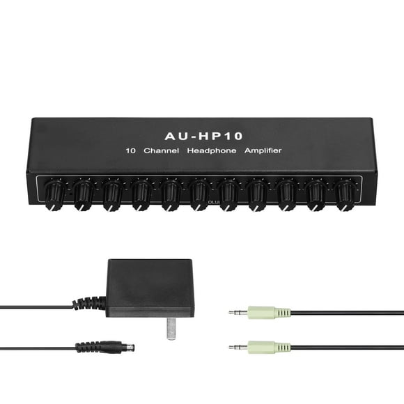 Amdohai 3.5mm Stereo Headphone Amplifier 10 Ways Output Multi-Channels Audio Distributor Independent Control Amplifier