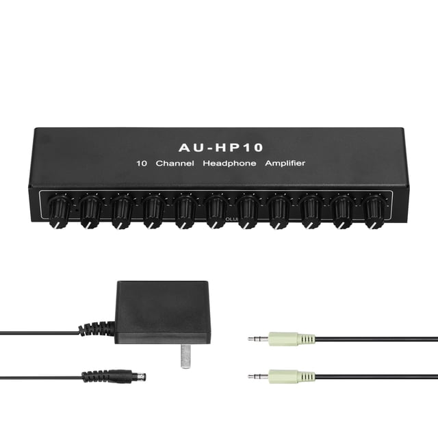 Amdohai 3.5mm Stereo Headphone Amplifier 10 Ways Output Multi-Channels Audio Distributor Independent Control Amplifier