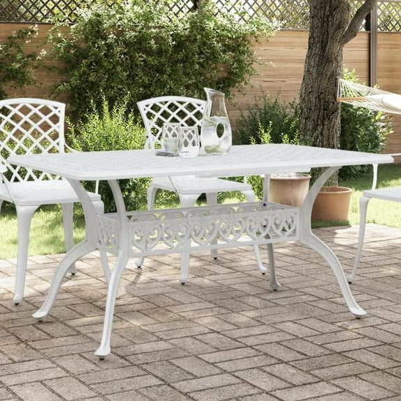 vidaXL Patio Table Garden Outdoor Balcony Backyard Furniture Cast Aluminum