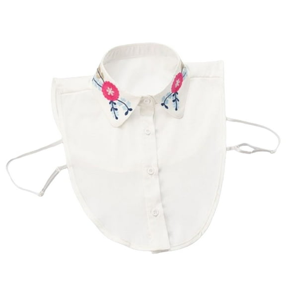 LoudSung Detachable Fake Collar Half Shirt Blouse False Collar Embroidery Dickey Design for Women Girls