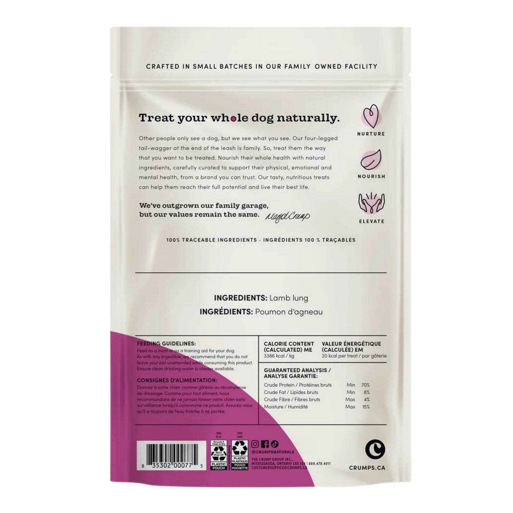 Crumps Naturals 4.2 oz 100 Percent Lamb Chop Dog Treat