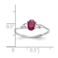 thumbnail image 2 of 14K White Gold Ring Band with Stones (07) July Ruby Oval Red, Size 5, 2 of 2
