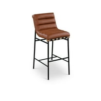 Meridian Furniture Burke Cognac Vegan Leather Bar Stool