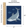 thumbnail image 6 of Big Dot of Happiness Shark Zone - Unframed Jawsome Ocean Kids Room Linen Paper Wall Art - Set of 4 - Artisms - 8 x 10 inches, 6 of 7