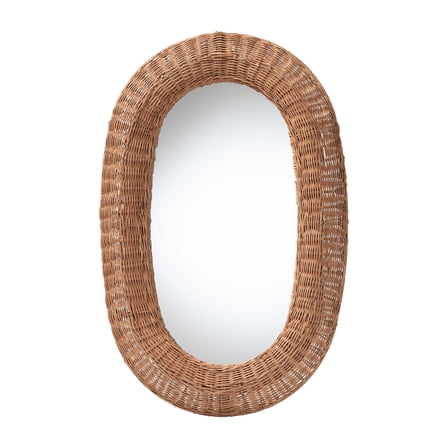 bali & pari Brisia Boho Mirror, Oval, Natural Brown