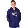 thumbnail image 5 of Minnesota Purple Reign State Shape MN Zip Up Hoodie Men's Women's Brisco Brands 2X, 5 of 6