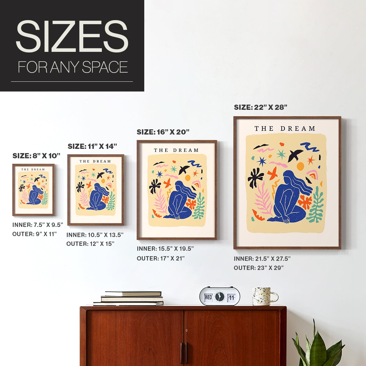 Matisse CCCXV in Brown Solid Wood 11 x 14 Framed Print