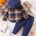 thumbnail image 5 of larppty Baby Boy Clothes Flannel Plaid Outfits Long Sleeve Hoodie Romper Fall Winter 2 Pcs Clothes for Boy, 5 of 6