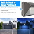 thumbnail image 5 of LED Wall Pack Light 150W with Dusk-to-Dawn Photocell, 18000LM 900W HPS/HID Equiv.,5000K Daylight Outdoor Security Lighting,100-277V Wall Pack Lights Outdoor LED for Yard Parking Lo, 5 of 6