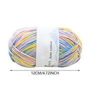 Bizhua Diy Knitting Diy Milk Cotton Yarn Dyed with Patterns and Colors Medium Coarse Crochet Doll Baby Wool Hand Knitting, 1 Bundle of Needles and Threads
