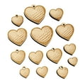 thumbnail image 1 of Heart Shaped Golf Ball Sports Wood Mini Charms Shapes DIY Craft Jewelry - With Hole - 18mm (17pcs), 1 of 7