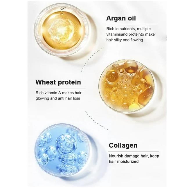 2Pack-Karseell Collagen Hair Treatment Deep Repair Conditioning Argan Oil 500ml + Moroccan Argan Oil 50ml for Dry Damaged Hair All Hair Types