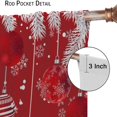 thumbnail image 6 of Merry Christmas Curtains, Christmas Ball Winter Snowflakes Glitter Red Print Rod Pocket Thermal Drapes for Living Room Bedroom Kitchen Window Treatment, 84x84 Inch, 6 of 7