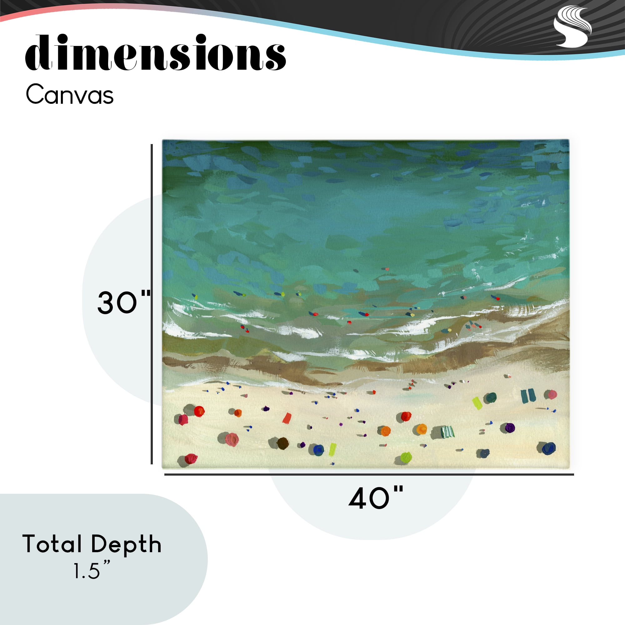 Stupell Industries Aerial Turquoise Shoreline Canvas Wall Art, design by Brook Page