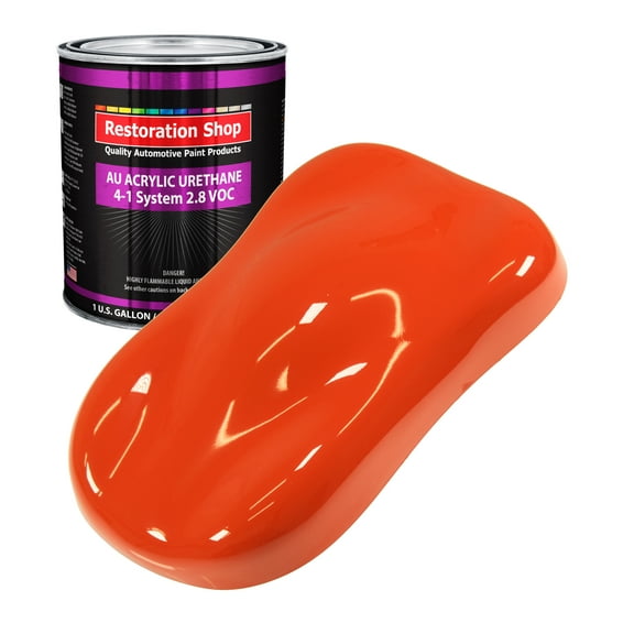 Restoration Shop General Lee Orange Acrylic Urethane Auto Paint - Gallon Paint Color Only, Single Stage High Gloss