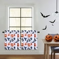 thumbnail image 2 of GlowSol 27"x24" Cafe Curtain Farmhouse Blackout Witch Hat Printed Halloween Decorations Kitchen Curtian, Orange, 2 Panels, 2 of 8