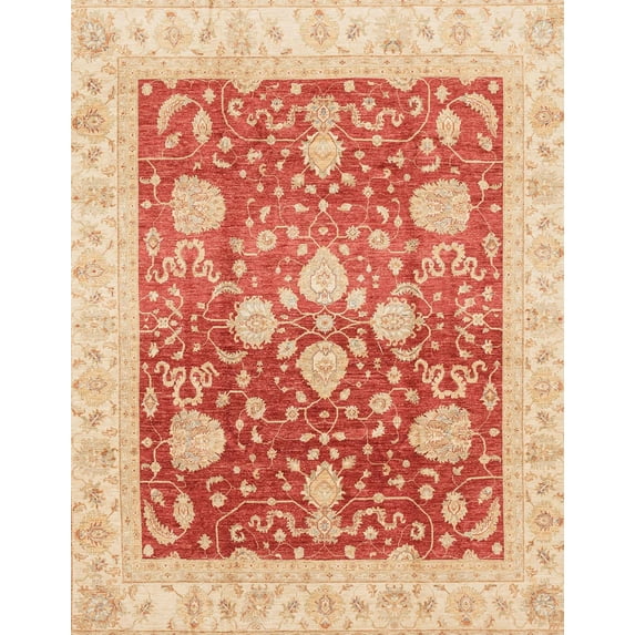 Ahgly Company Indoor Rectangle Abstract Red Oriental Area Rugs, 6' x 9'