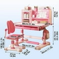 thumbnail image 3 of YNCE 2025 Upgraded Kids Desk and Chair Set, 50 Degree Tiltable&Height Adjustable Kids Desk with Storage Drawers and Bookshelf, Ergonomic Study Table for Kid, 3 of 10