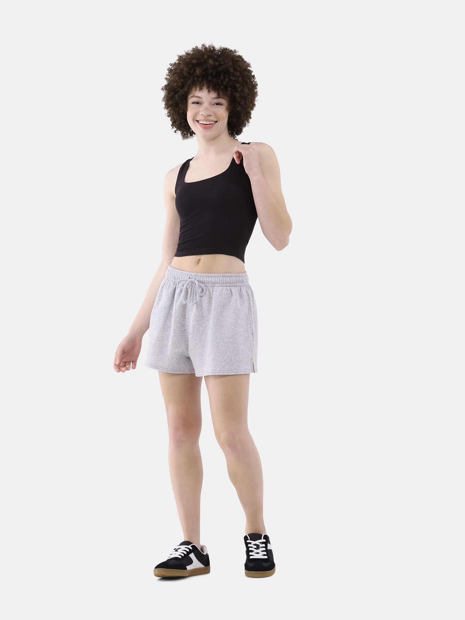 No Boundaries Cotton Stretch Ribbed Cropped Tank Top, Women's XS-XXXL