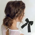 thumbnail image 2 of Unique Bargains 1 Pc Solid Bow Ribbon Duckbill Hair Clips Hairdo Clip Black, 2 of 5