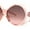 Clear Pink - Brown Pink, variant on Oversized Round Goggle Style Thick Temple Plastic Dimensional Plastic Sunglasses All Black