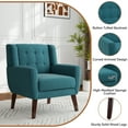 thumbnail image 3 of UIXE Accent Chair Modern Upholstered Armchair for Living Room Comfy Single Sofa Seats, Light Blue, 3 of 7