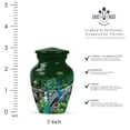 thumbnail image 2 of Peacock Miniature Urn For Mom And Dad, Cremation Burial Urns For Brother, Small Keepsake Urn For Ashes Adult Male And Female, 3-inch Mini Green Urns For Human Ashes Adult Man, 2 of 7