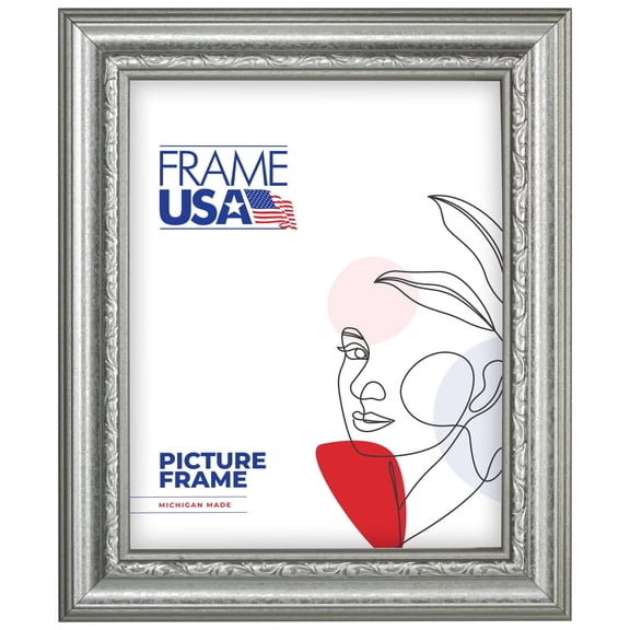 24x36 Picture Frame Silver American 795, 12382-2414-138, 1.5 Inch Wood, Glass