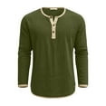 thumbnail image 6 of Mifsaly Long Sleeve Henley Shirts for Men Linen Shirt Button Closure Lightweight Summer Tops Comfortable Regular Fit Work Blouse L, 6 of 6