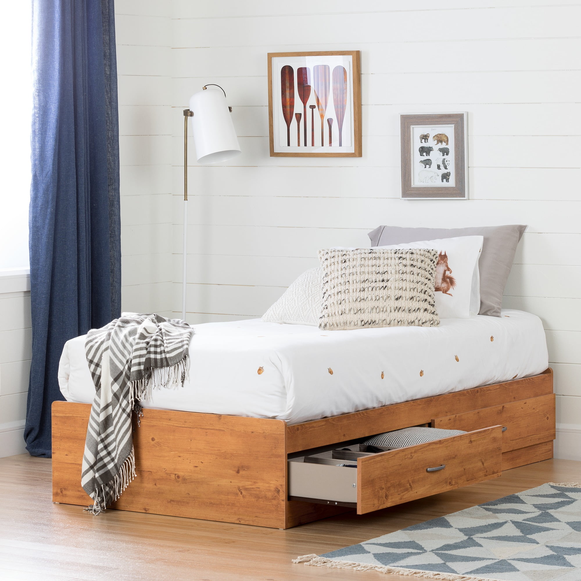 South Shore Logik Twin Storage Bed (39'') with 2 Drawers, Multiple