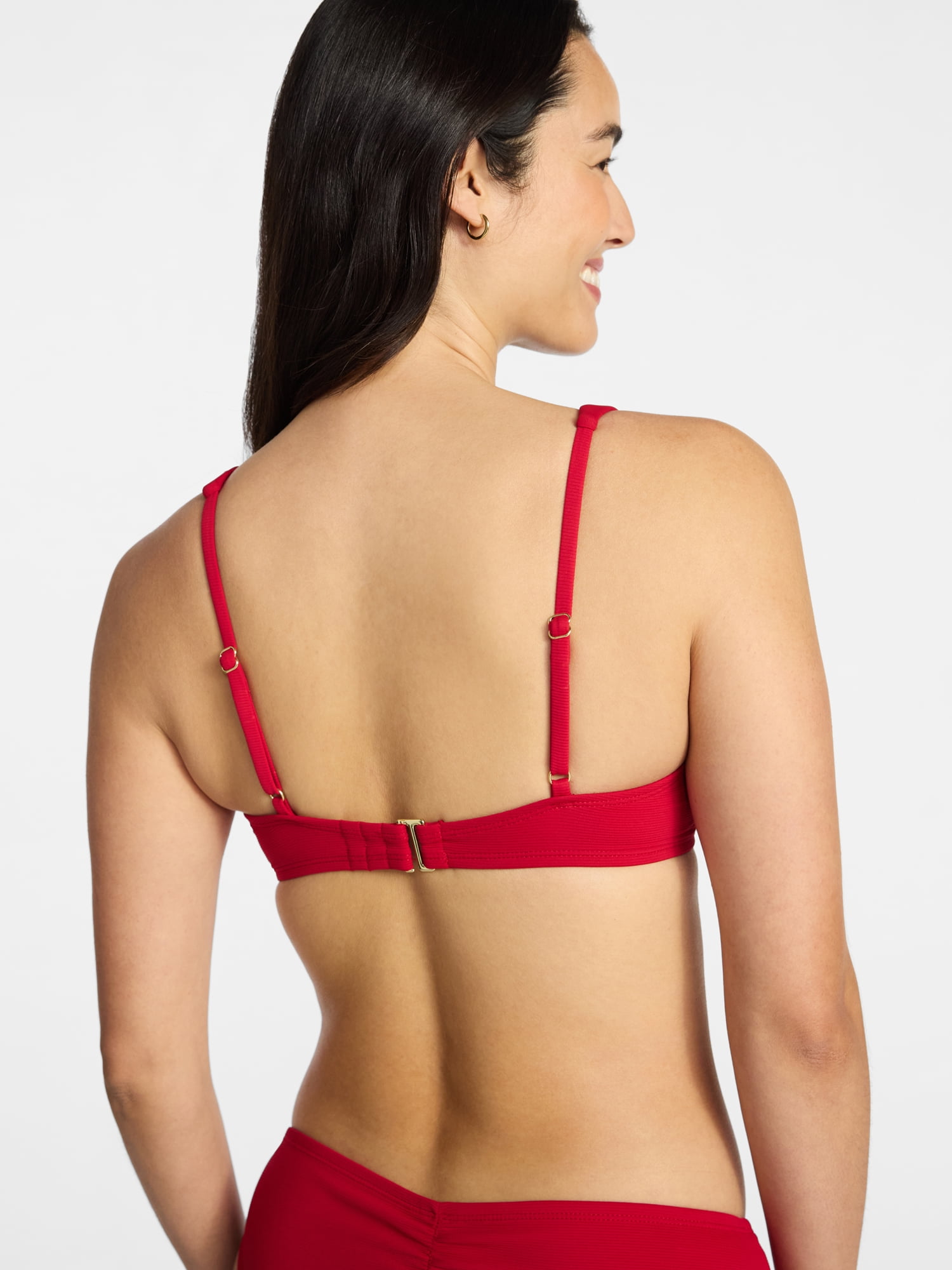 Time and Tru Women's and Women's Plus Size Ribbed Underwire Bikini Top, Sizes XS-3X