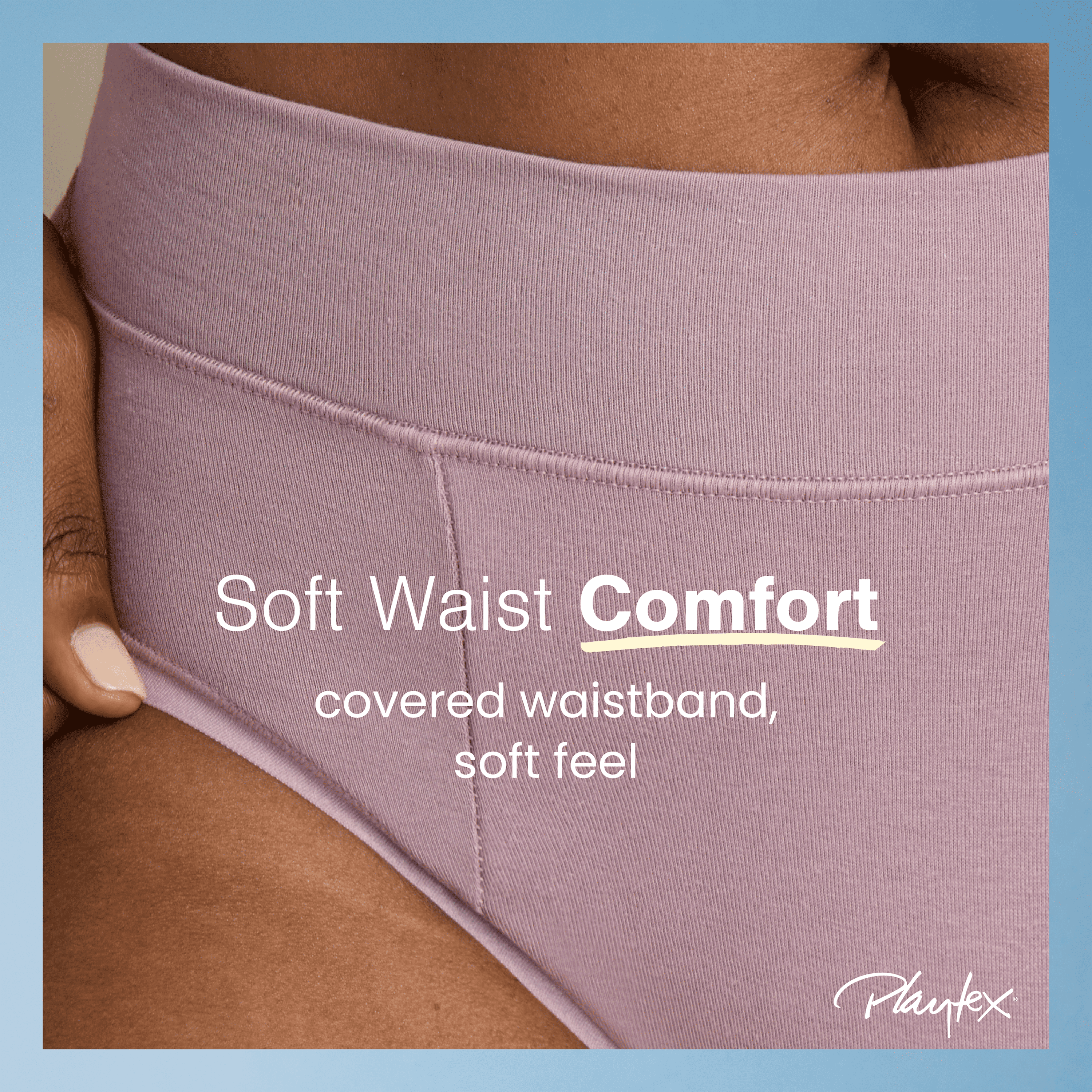Playtex Women's Cotton Stretch Light Smoothing Underwear High-Leg Brief, 3-Pack
