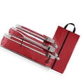 thumbnail image 3 of Bolsa de viaje de 4 piezas, bolsa de almacenamiento de embalaje plegable, clasificación de ropa de artículos visibles de malla para viajes, viajes de negocios, rojo, 4 piezas (incluida la bolsa d, 3 of 12