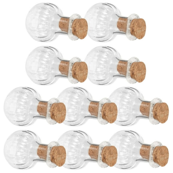 10pcs Mini Glass Bottles with Cork Stoppers for DIY Decoration Small Jars Vials 2.5x6.5cm